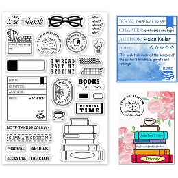 GLOBLELAND Books to Read Clear Stamps for DIY Scrapbooking Reading List Silicone Clear Stamp Seals for Cards Making Photo Album Journal Home Decoration