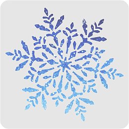 FINGERINSPIRE Snowflake Stencil Decoration Template 11.8x11.8 inch Plastic Christmas Decoration Snowflakes Painting Template Square Reusable Stencils for Create DIY Snowflake Crafts and Decor