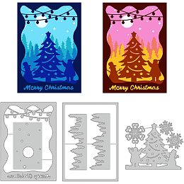 GLOBLELAND 3Set 9Pcs Christmas Santa Frame Cutting Dies for DIY Scrapbooking Metal Merry Christmas Frame Die Cuts Embossing Stencils Template for Paper Card Making Decoration Album Craft Decor