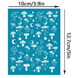 OLYCRAFT Silk Screen Printing Stencil, for Painting on Wood, DIY Decoration T-Shirt Fabric, Mushroom Pattern, 12.7x10cm