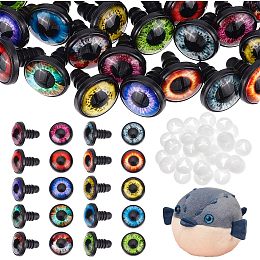 PandaHall Elite 40 Sets (20 Pairs) Safety Eye 18mm Dragon Eye 10 Colors Craft Eyes Stuffed Animal Eyes with Washers for Amigurumi Puppet Teddy Bear Crochet Plush Animal Making