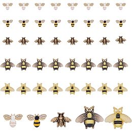 SUPERFINDINGS 40Pcs 5 Styles Alloy Bee Charms Embellishments with Rhinestone Honeybee Rhinestone Pendants Animal Charms Pendants for Jewelry Making Craft