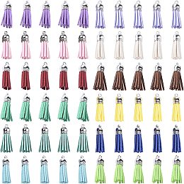 SUNNYCLUE 100Pcs 10 Colors Keychain Tassel Leather Charms Faux Suede Tassel Pendant Bulk with CCB Plastic Cord End for Keyring Decoration DIY Jewelry Making Crafts Graduation Supplies, Mixed Color