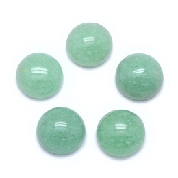 Honeyhandy Natural Green Aventurine Cabochons, Flat Round, 8x3~4mm