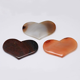 Honeyhandy Natural Gemstone Big Pendants, Heart, 63~68x40~45x6~8mm, Hole: 2.5mm