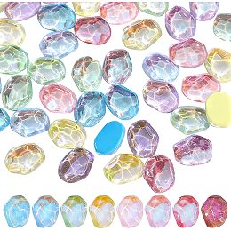 CHGCRAFT 96Pcs 8 Colors 3D Nail Art Ice Cube Glass Cabochons Nail Art Decoration Accessories Nails Art Ornament for Nail Art DIY Crafts Manicure Tips Decoration Women Womens 10x8x3.5mm