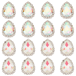 OLYCRAFT 16Pcs Teardrop Rhinestone Buttons 1mm Crystal Handcraft Button Glass hinestone Buttons DIY Button Accessories for Sewing Clothing Accessories DIY Crafting Projects Decorations -2Styles