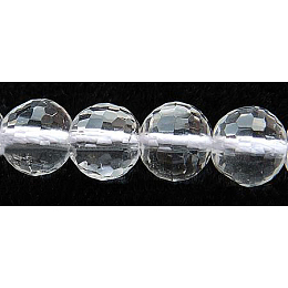 Honeyhandy Gemstone Beads Strands, Quartz Crystal, Faceted(128 Facets), Round, Synthetic Crystal, 4mm, Hole: 0.8mm, about 100pcs/strand, 15.5 inch