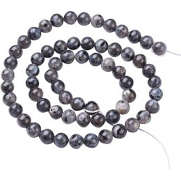 Pandahall Elite 10 Strands 6mm Natural Labradorite Gemstone Round Loose Stone Beads for Jewelry Making 15.5", Black (630pcs)