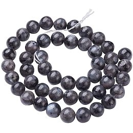 Pandahall Elite 10 Strands 8mm Natural Labradorite Gemstone Round Loose Stone Beads for Jewelry Making 15.5", Black (470~440pcs)