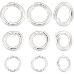 Beebeecraft 1 Box 240Pcs 3 Size Open Jump Rings Sterling Silver Plated Single Loop Small Circle Frames Key Chain Links Connector Rings for Bracelet Necklace Jewelry Making