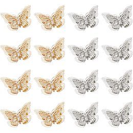 CHGCRAFT 16Pcs 2Colors Butterfly Charms Butterfly Pendant Bracelet Butterfly Pendant Charms for Jewelry Necklace Bracelet Earring Crafting Accessory Making