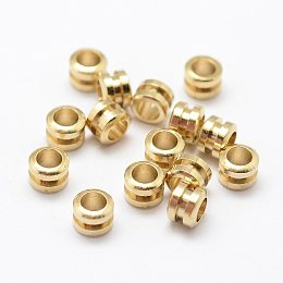 Honeyhandy Brass Spacer Beads, Nickel Free, Column, Raw(Unplated), 5x4mm, Hole: 3mm