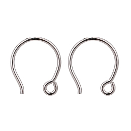 Honeyhandy 925 Sterling Silver Earring Hooks, Platinum, 12.3mm, Hole: 1mm, Pin: 0.8mm