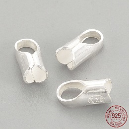 Honeyhandy 925 Sterling Silver Ends Caps, with 925 Stamp, Silver, 7x3mm, about 2mm inner diameter, Hole: 3x2mm
