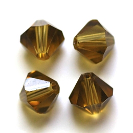 Honeyhandy Imitation Austrian Crystal Beads, Grade AAA, Faceted, Bicone, Olive, 6x6mm, Hole: 0.7~0.9mm