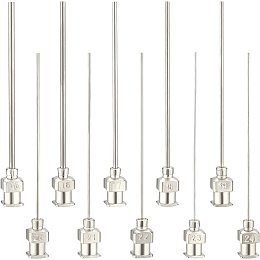 BENECREAT 20Pcs 2inch Stainless Steel Dispensing Needle Tip Blunt Needle with Luer Lock for Refilling Glue, 15/16/17/18/19/20/21/22/23/24G