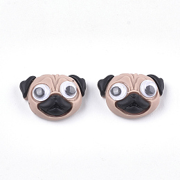 Honeyhandy Resin Puppy Cabochons, with Plastic, Pug Dog, BurlyWood, 17x23.5x10mm