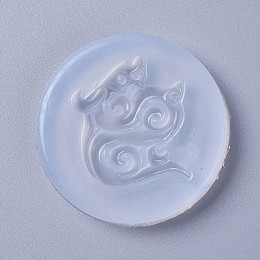 Honeyhandy Pendant Silicone Molds, Resin Casting Molds, For UV Resin, Epoxy Resin Jewelry Making, Dragon, White, 57x7mm, Dragon: 40x34mm, Hole: 2.5mm