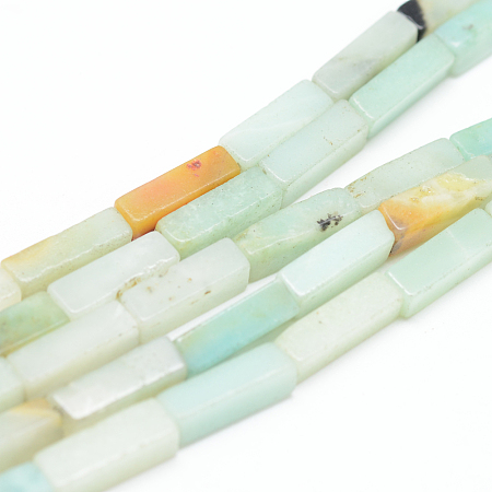 Arricraft Natural Amazonite Bead Strands, Cuboid, 13~14x4~5x4~5mm, Hole: 1mm, about 29~31pcs/strand, 15.3 inches