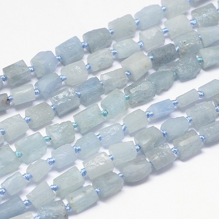 ARRICRAFT Natural Aquamarine Beads Strands, Nuggets, 5~8x7~10x5~8mm, Hole: 1mm, about 39~43pcs/strand, 15.7 inches