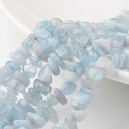 ARRICRAFT Chip Natural Aquamarine Bead Strands, Grade A+, 7~12x5~8x2~5mm, Hole: 1mm, about 15.7 inches