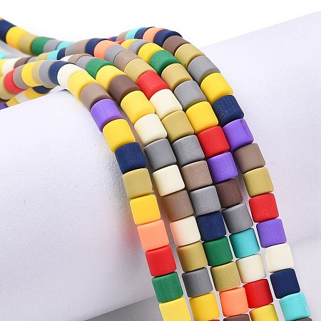 Honeyhandy Polymer Clay Bead Strands, Column, Colorful, 5~7x6mm, Hole: 1.5~2mm, about 61~69pcs/strand, 15.74 inch