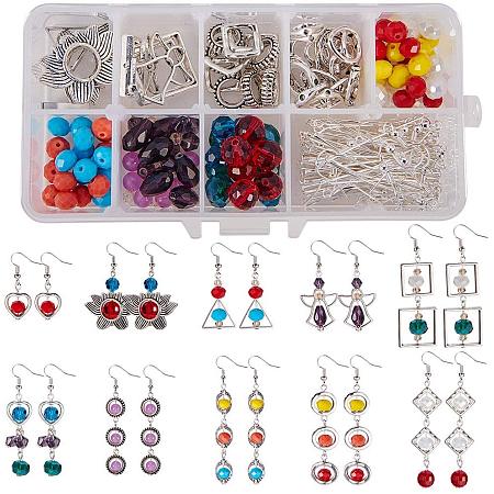 SUNNYCLUE 1 Box DIY 10 Pairs Bead Frame Earring Making Starter Kits Jewelry Arts Craft Supplies for Beginners Women Girls