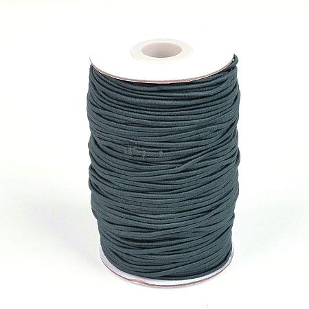 NBEADS 2mm 70m Round Rubber Fibre Covered Elastic Cord, Beading Crafting Stretch String for Jewelry Making and Bracelet Making, Dark Gray