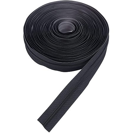 BENECREAT #5 10Yard PVC Plastic Closed-end Zipper with Gray Reflect Light Cloth for Jackets Coats Sewing Crafts