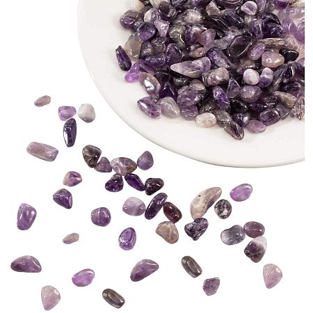 NBEADS 200g Undrilled Natural Amethyst Chips, No Hole Irregular Natural Amethyst Stone Beads Loose Amethyst Gemstone Chips for Jewelry Making