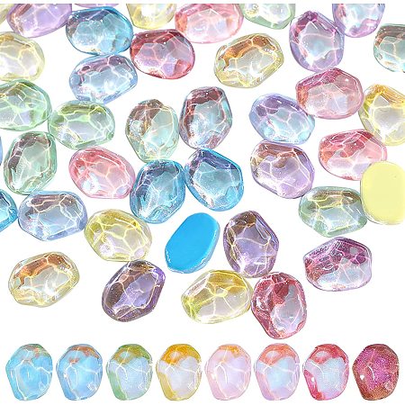 CHGCRAFT 96Pcs 8 Colors 3D Nail Art Ice Cube Glass Cabochons Nail Art Decoration Accessories Nails Art Ornament for Nail Art DIY Crafts Manicure Tips Decoration Women Womens 10x8x3.5mm