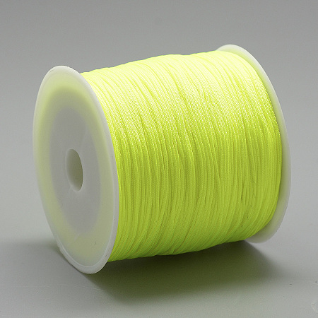Honeyhandy Nylon Thread, Chinese Knotting Cord, Green Yellow, 0.8mm, about 109.36 yards(100m)/roll