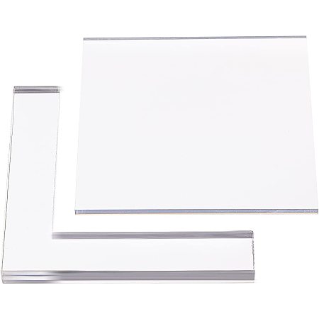 Pandahall Elite Set of 2 Stamp Positioner Acrylic Stamp Coloring Board Clear DIY Acrylic Locating Pad Stamp Positioner Kit