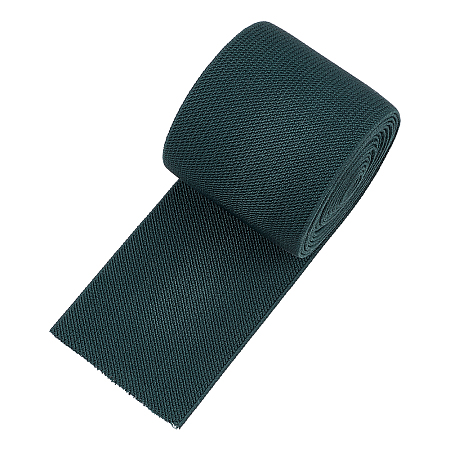 Gorgecraft 2.5M Polyester Elastic Band, Twill Tape, Flat, Sea Green, 75mm, about 2.73 Yards(2.5m)/Bag