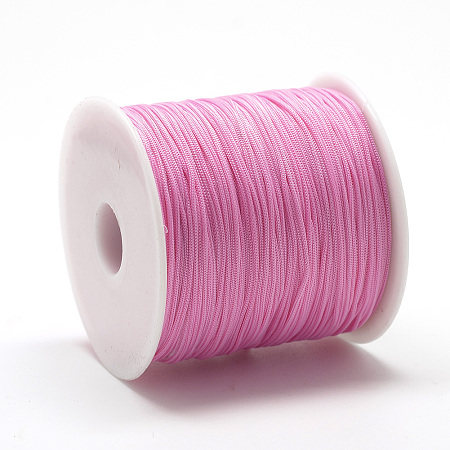 Honeyhandy Polyester Cords, Hot Pink, 0.8mm, about 131.23~142.16 yards(120~130m)/roll
