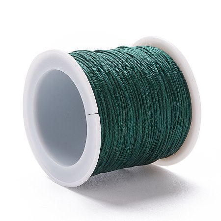 Honeyhandy Braided Nylon Thread, DIY Material for Jewelry Making, Teal, 0.8mm, 100yards/roll