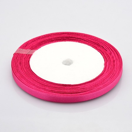 Honeyhandy Valentines Day Gifts Boxes Packages Satin Ribbon, Hot Pink, 1/4 inch(7mm) wide, 25yards/roll(22.86m/roll)