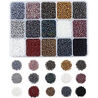 NBEADS 300G 2mm Glass Seed Beads Tiny, 15 Colors Small Pony Beads, Mini Spacer Beads for DIY Craft Bracelet Necklace Jewelry Making, 20g/Color, 2 Tone Color Mixing