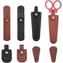 CHGCRAFT 8Pcs 7 Styles Scissors Cover Imitation Leather Protective Scissors Cover Scissors Sheath Scissor Tip Wrap for Craft Sewing Cross Stitch Artwork Thread Cutting