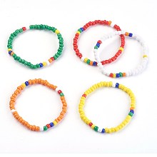 Honeyhandy Kids Stretch Bracelets, with Glass Seed Beads, Mixed Color, 1-3/4 inch(4.6cm)