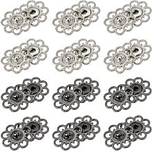 NBEADS 20 Sets Alloy Flower Snap Buttons, 2 Assorted Colors Vintage Metal Sew On Press Snap Button Fasteners for Costume Design, 1" in Diameter