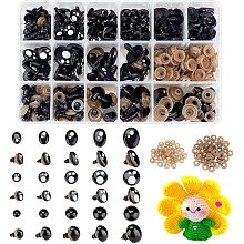 PandaHall Elite 324pcs Safety Eyes, 15 Styles Kawaii Craft Eyes Round Plastic Craft Eyes Black Stuffed Eyes with Washers for Amigurumi, Puppet, Teddy Bear, Crochet, Plush Animal Making