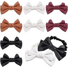 PandaHall Elite 8pcs Leather Bow Knot 4.2x2.6 inch Butterfly Shoe Charms Non Clips Leather Bow Bowknot Decorations for Bag Hat Shoe Costume Gift Box Ornaments