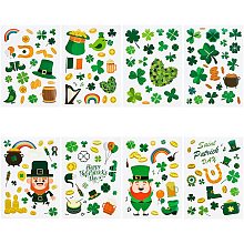 GLOBLELAND 8PCS St.Patrick's Day Stickers Plastic Stickers for DIY Diary Photo Frame Shamrock Stickers for Scrapbooking St.Patrick's Day Shamrock Stickers for DIY Craft Gift