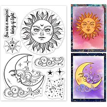 GLOBLELAND Sun and Clear Stamp Magic Sentiments Words Silicone Clear Stamp Clouds Rubber Transparent Seal Stamp for Card Making Scrapbooking Thanksgiving Christmas Holiday Cards Decoration