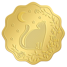 CRASPIRE 100pcs Gold Foil Stickers Embossed Certificate Seals Self-adhesive Stickers Medal Decoration Stickers Certification Graduation Corporate Notary Seals Envelope (Cat)