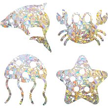 GORGECRAFT 16PCS Sea Animal Window Decals Static Starfish Static Rainbow Glass Clings Jellyfish Crab Dolphin Anti-Collision Window Stickers Non Adhesive Vinyl for Windows Prevent Stop Birds Strikes