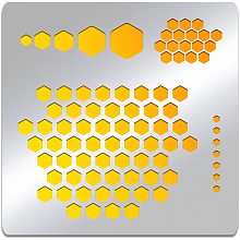 BENECREAT 6x6 Inch Honeycomb Stainless Steel Journal Stencils, Hexagon Metal Stencil for Wood Carving, Drawings and Woodburning, Engraving and Scrapbooking