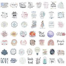 GORGECRAFT 104PCS Bible Verse Stickers Inspirational Quote Wall Decals Christian Motivational Faith Posters Religion Adhesive Label Tags Suitcase Mobile Phone Shell Water Bottle Laptop Scrapbooking